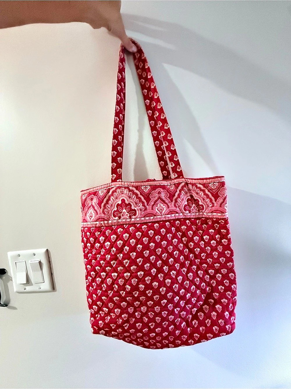 Vera Bradley Original Tote Paisley Tote in Pink & Red